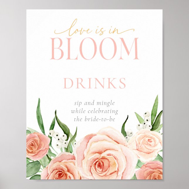 Love Is In Bloom Flower Bar Station Sign Poster (Framsidan)