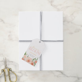 Love Is In Bloom Pink Floral Bridal Shower Presentetikett