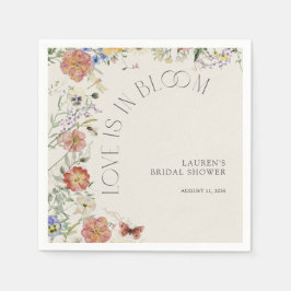 Love Is In Bloom Pressed Wildflower Bridal Shower Pappersservett