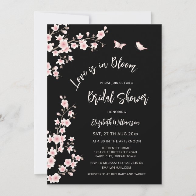 Love Is In Bloom | QR Code Registry Bridal Shower Inbjudningar (Framsida)