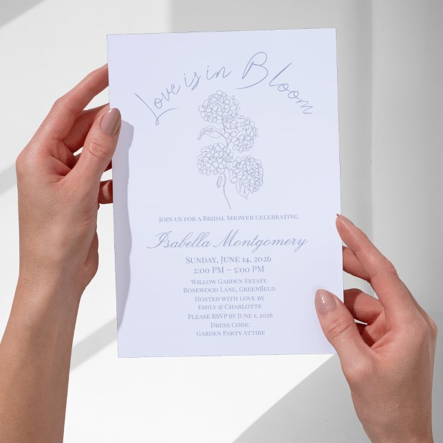 Love Is in Bloom Soft Line Art Hydrangea Inbjudningar (Love Is in Bloom Soft Line Art Hydrangea Invitations
)