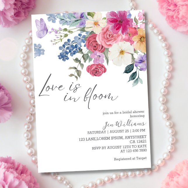 Love is in bloom spring floral bridal shower inbjudningar (Skapare uppladdad)