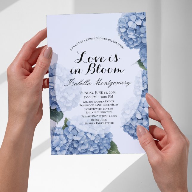 Love Is in Bloom Vår Hydrangea Bröllopsdusch Inbjudningar (Love Is in Bloom Spring Hydrangea Bridal Shower Invitations
)