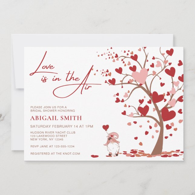 LOVE IS IN THE AIR BRIDAL SHOWER Invitation Inbjudningar (Framsida)