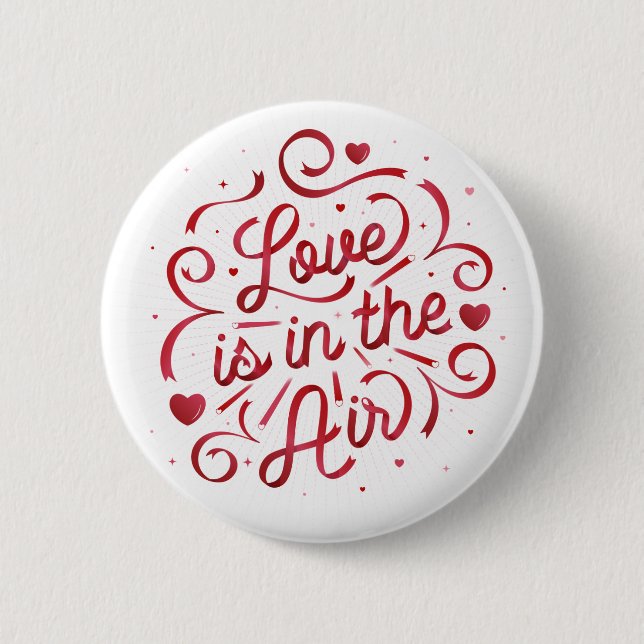 Love is in the Air Button Pinback Knapp (Framsida)