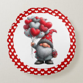 "Love is in the Air" Heart Balloon Gnome Rund Kudde
