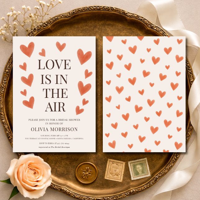 Love Is in the Air Hearts Bridal Shower Inbjudningar (Skapare uppladdad)