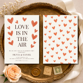 Love is in the Air Hearts Engagement Party Inbjudningar