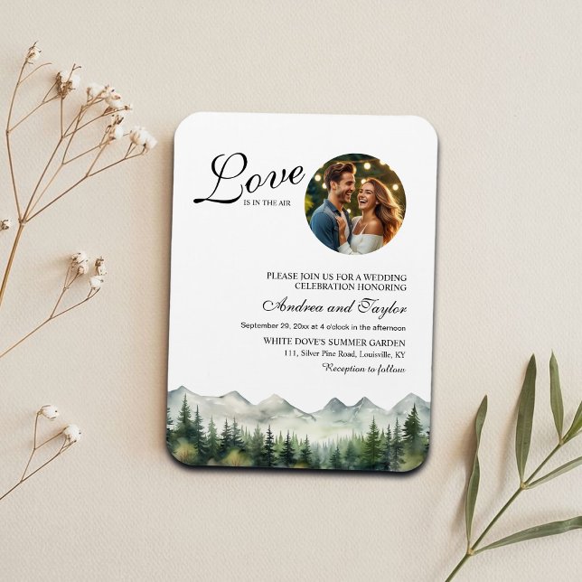 Love is in the air Photo Wedding Invitation Magnet (Skapare uppladdad)