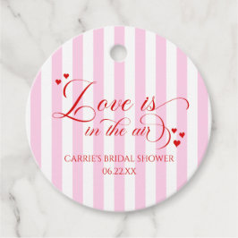 Love Is In The Air Pink Red Hearts Bridal Shower Gåvor Etiketter