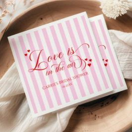 Love Is In The Air Pink Red Hearts Bridal Shower Pappersservett