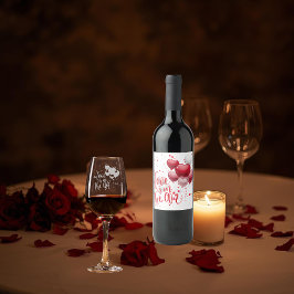 Love Is In The Air Wine Label Set Vinflaska Etikett