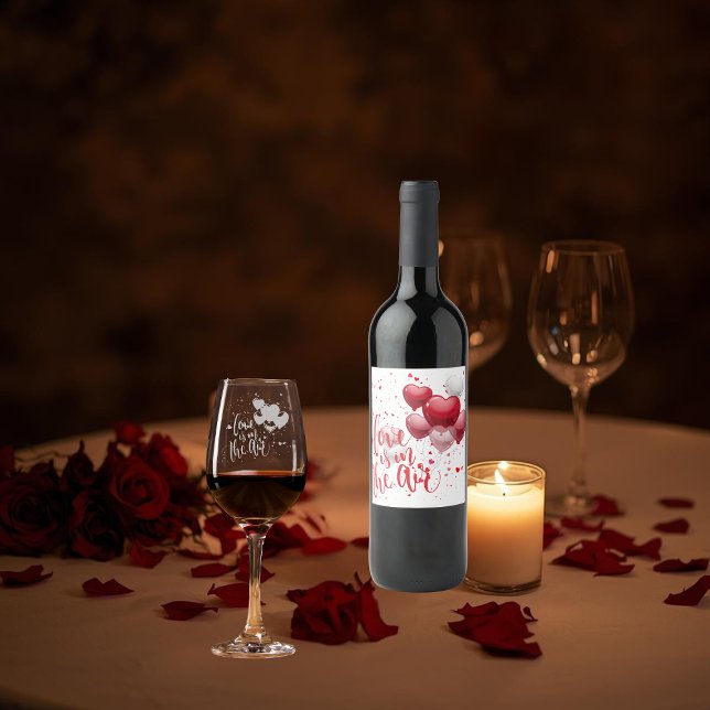 Love Is In The Air Wine Label Set Vinflaska Etikett (Skapare uppladdad)