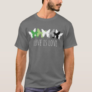 Love Is Love Fjäril Aromantisk T Shirt