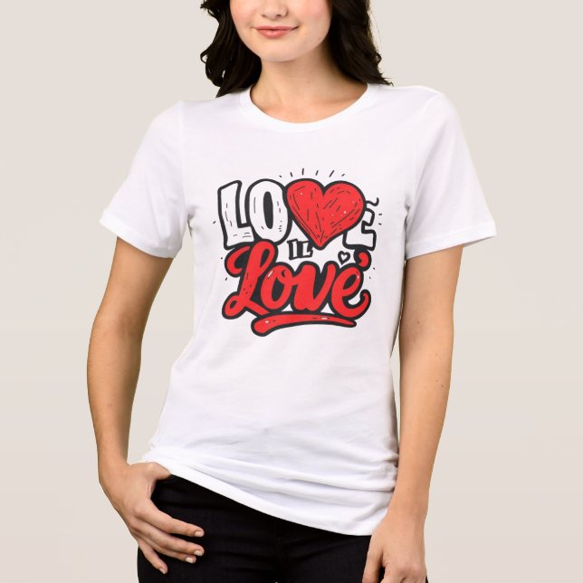 LOVE IS LOVE, Graffiti Style Art Unisex Soft style T Shirt (Framsida)