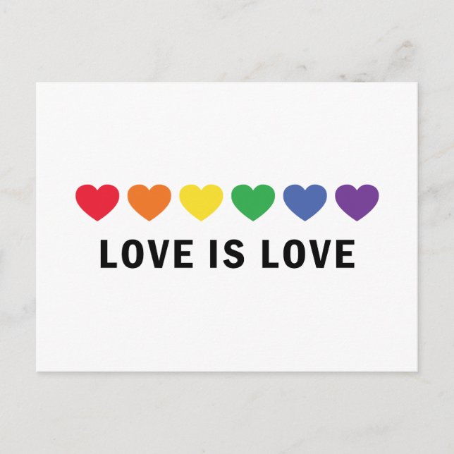 "Love is Love" LGBTQ Pride Inbjudan Vykort (Framsida)