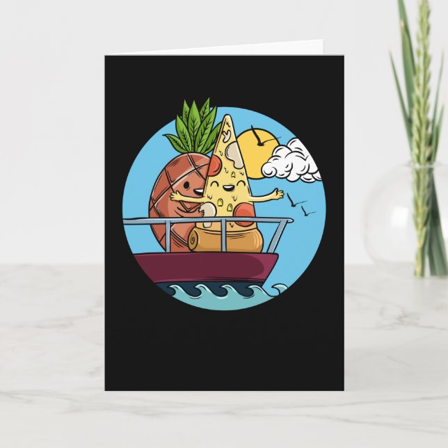 Love Is Love Pineapple Pizza Valentines Day Foodie Kort (Framsida)