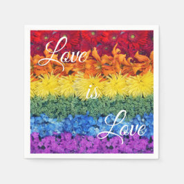 Love Is Love Pride Blommig Bröllops Pappersservett