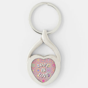 Love Is Love Pride-nyckelring Twisted Heart Silverfärgad Nyckelring