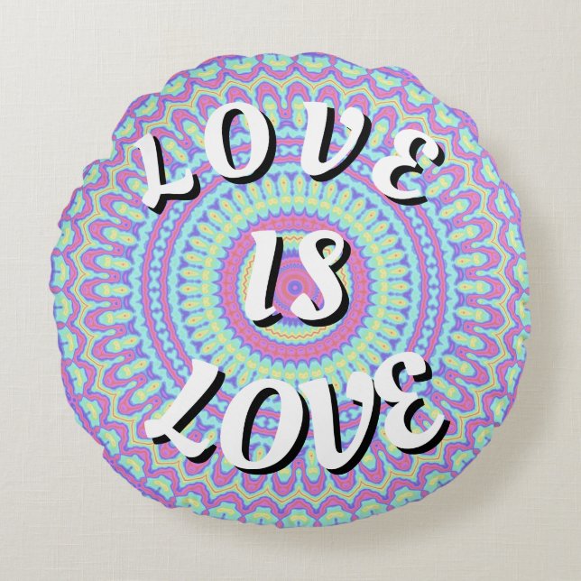 Love Is Love Pride Rund Kudd Kudde (Framsidan)