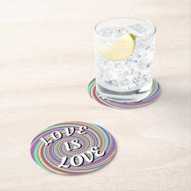 Love Is Love Pride Rund Pappersunderlägg Underlägg Papper Rund (Insitu)