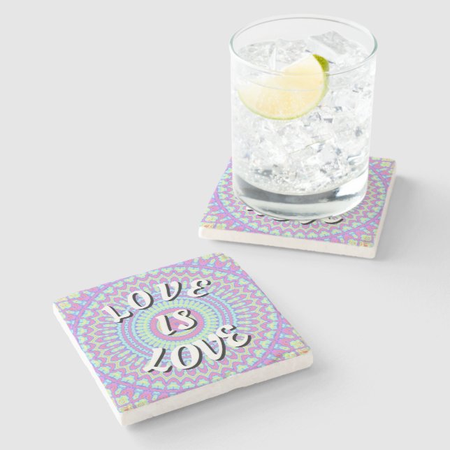Love Is Love Pride Stone Coaster Stenunderlägg (Sidan)