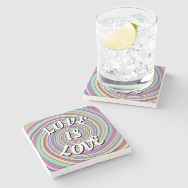Love Is Love Pride Stone Coaster Stenunderlägg (Sidan)