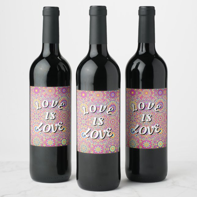 Love Is Love Pride Vinflaska Etikett (Flaskor)