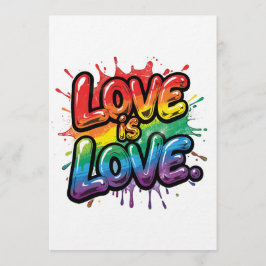 Love Is Love - Rainbow Pride Quote Art Inbjudningar