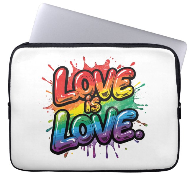 Love Is Love - Rainbow Pride Quote Art  Laptop Fodral (Framsidan)