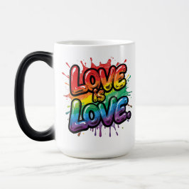 Love Is Love - Rainbow Pride Quote Art Magisk Mugg