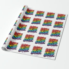 Love Is Love - Rainbow Pride Quote Art Presentpapper