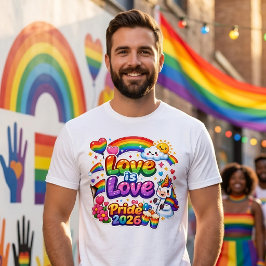 Love Is Love Regnbågsstolthet  T Shirt