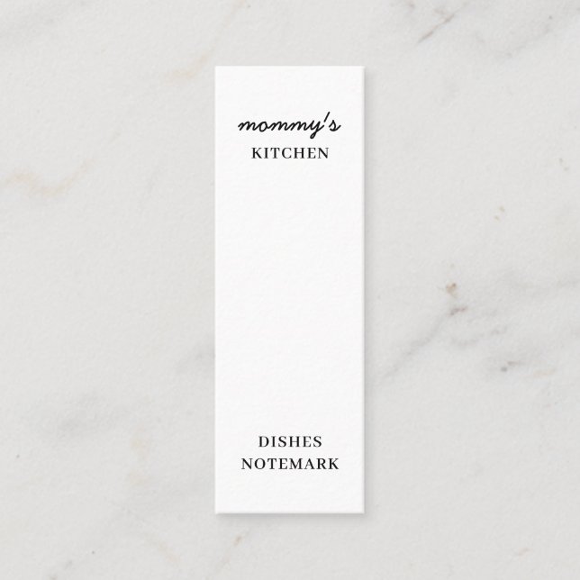 Love Is Mom’s Cooking Mini Bookmark Visitkort (Framsida)
