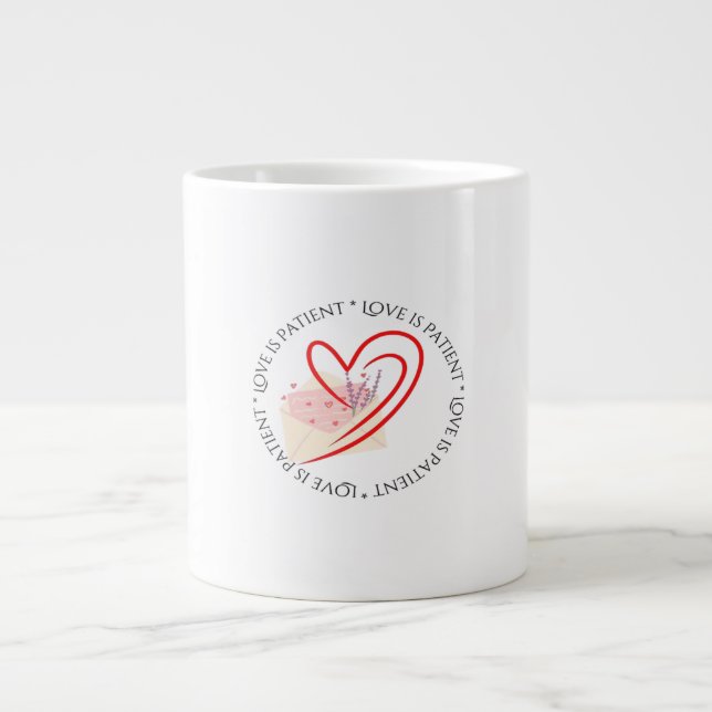 Love Is Patient Clean Aesthetic  Jumbo Mugg (Framsidan)