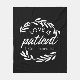 Love Is Patient Corinthians Scripture Minimal Desi Fleecefilt