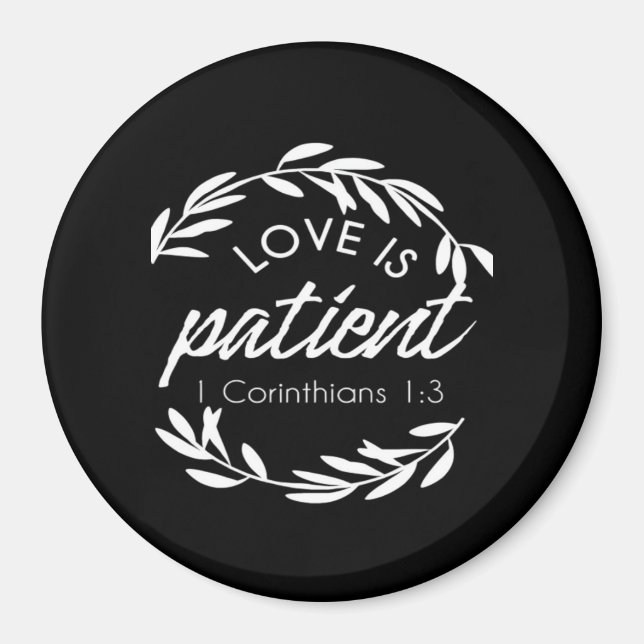 Love Is Patient Corinthians Scripture Minimal Desi Magnet (Framsidan)