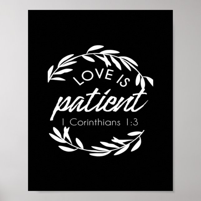 Love Is Patient Corinthians Scripture Minimal Desi Poster (Framsidan)