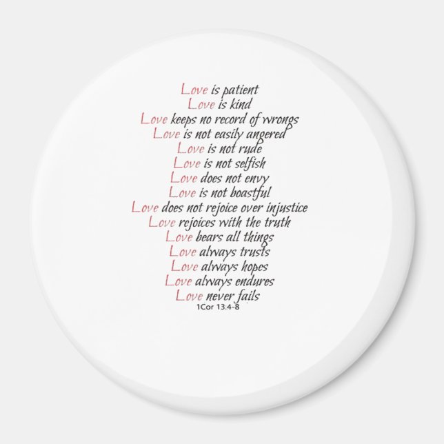 Love Is Patient Elegant Style  Magnet (Framsidan)