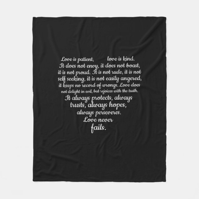 Love Is Patient Love Is Kind Corinthians Scripture Fleecefilt (Framsidan)