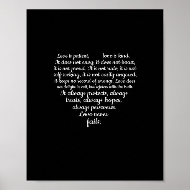 Love Is Patient Love Is Kind Corinthians Scripture Poster (Framsidan)