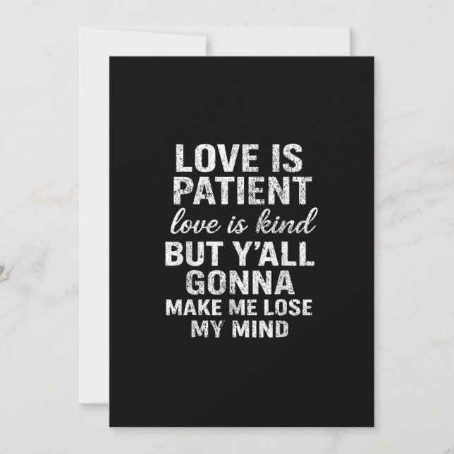 Love Is Patient Love Is Kind Funny Quote Playful S Julkort (Framsida)