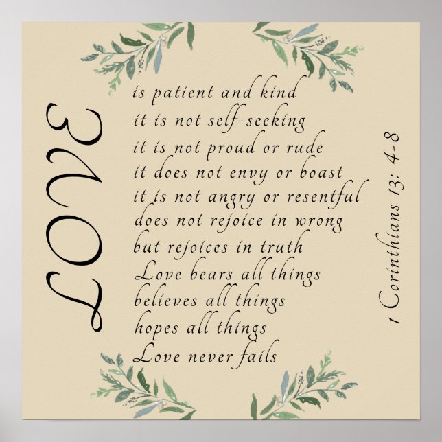 Love is patient, love is kind poster (Framsidan)