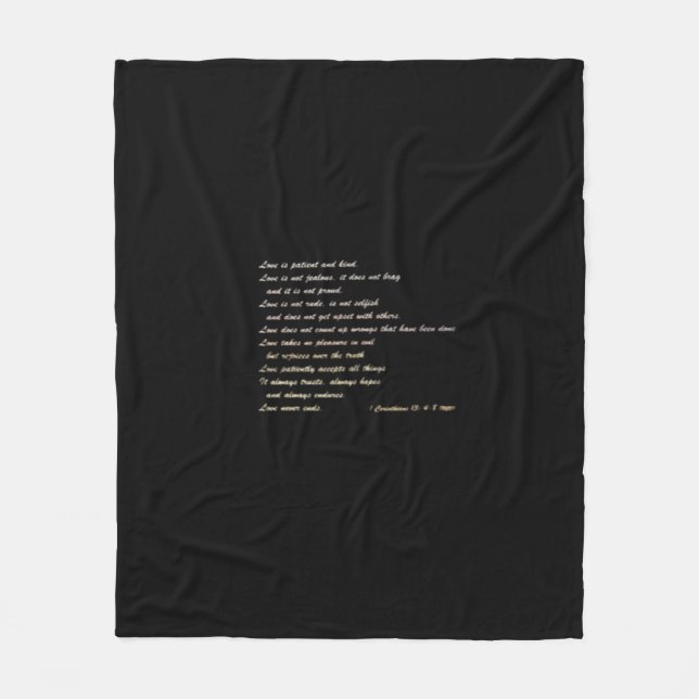Love Is Patient Simple Inspirational Design  Fleecefilt (Framsidan)