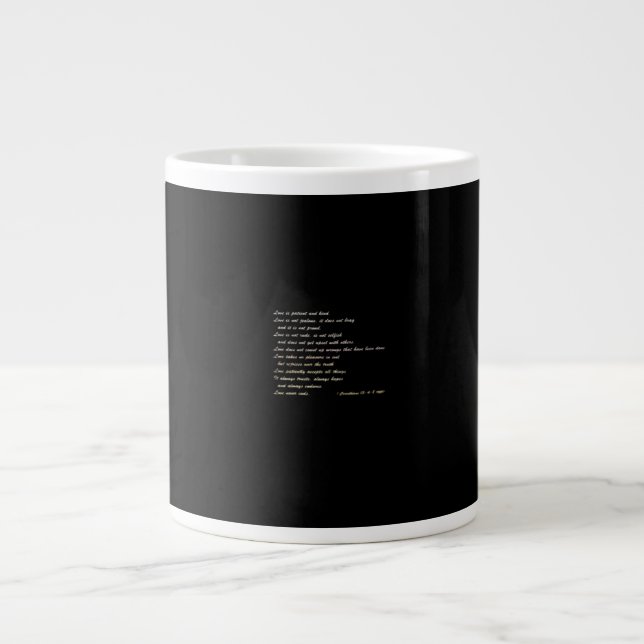 Love Is Patient Simple Inspirational Design  Jumbo Mugg (Framsidan)