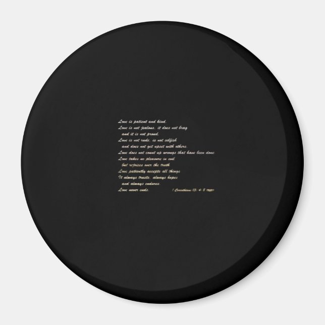 Love Is Patient Simple Inspirational Design  Magnet (Framsidan)
