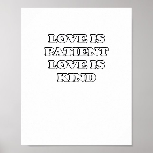 Love Is Patient Subtle Design  Poster (Framsidan)