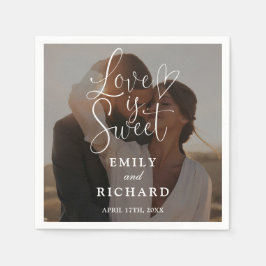 Love Is Sweet Elegant Modern Wedding Photo Pappersservett