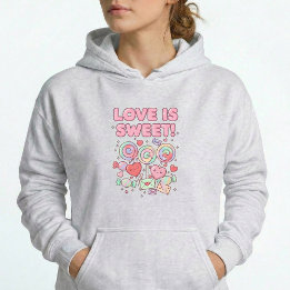 Love Is Sweet Kawaii Hearts Pastel Pullover Hoodie T Shirt
