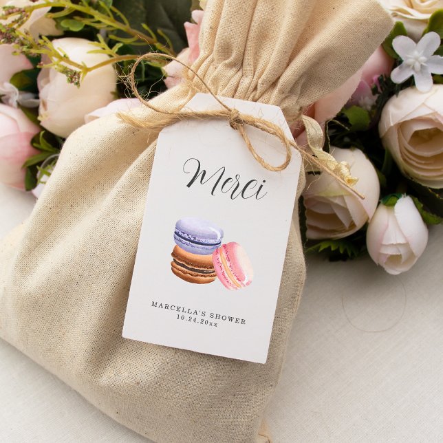 Love Is Sweet (Macaron) Merci Presentetikett (Skapare uppladdad)